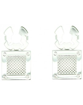 Cubrebotones para camisa Rejilla Plata 2