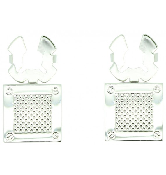 Silver Plated Wickerwork Button Covers