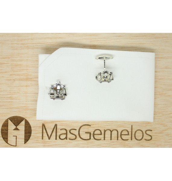 Gemelos para camisa símbolo de justicia para eventos 