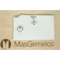 White Swarovski Circle Cufflinks 