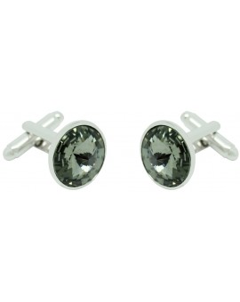 Grey Swarovski Circle Cufflinks  2