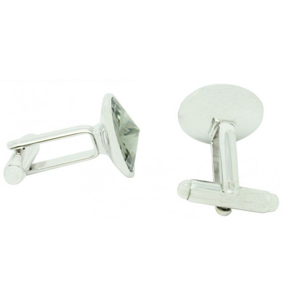 Grey Swarovski Circle Cufflinks 