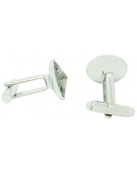 Grey Swarovski Circle Cufflinks 