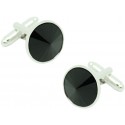 Gemelos para camisa Círculo Swarovski Negro