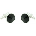 Black Swarovski Circle Cufflinks 