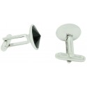 Black Swarovski Circle Cufflinks 