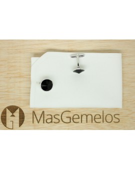 Black Swarovski Circle Cufflinks 