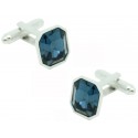 Gemelos para camisa Octógono Swarovski Azul 