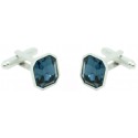Blue Swarovski Octagon Cufflinks 