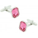 Pink Swarovski Octagon Cufflinks 