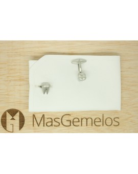 Gemelos camisa Muela Plateada