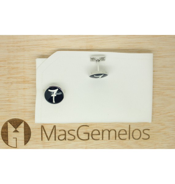 Gemelos camisa Skultuna Número 7 Azul Diseño Lino Ieluzzi 