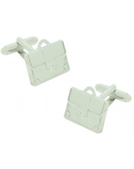Silver Executive Briefcase Cufflinks 