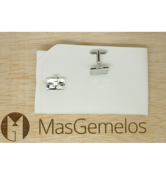 Gemelos maletín ejecutivo plateado para hombre