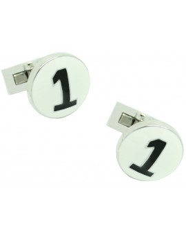 Silver Racer Skultuna Cufflinks - White