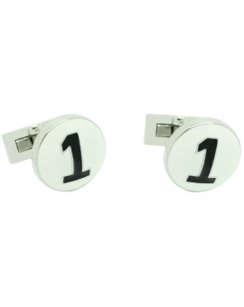 Silver Racer Skultuna Cufflinks - White