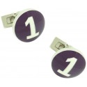 Silver Racer Skultuna Cufflinks - Purple 