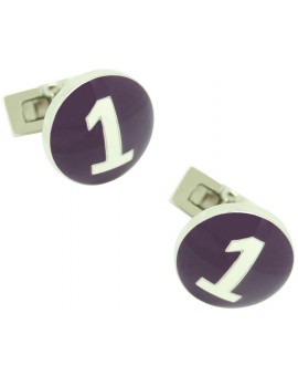 Silver Racer Skultuna Cufflinks - Purple 