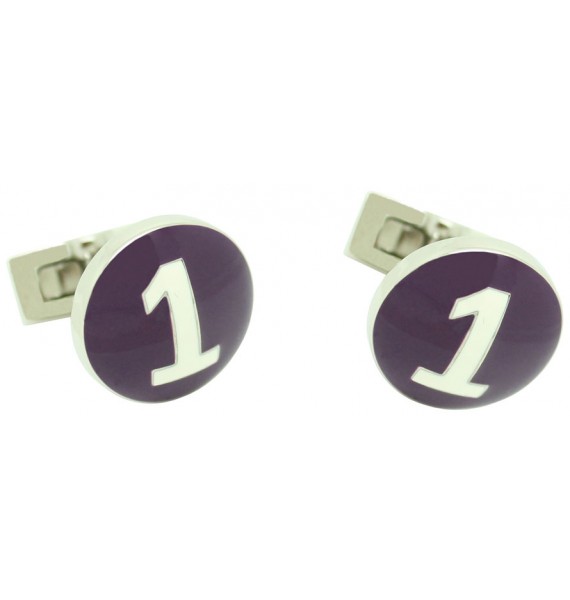 Silver Racer Skultuna Cufflinks - Purple 