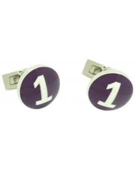 Silver Racer Skultuna Cufflinks - Purple 