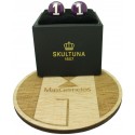 Silver Racer Skultuna Cufflinks - Purple 
