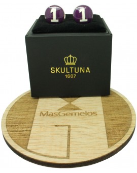 Silver Racer Skultuna Cufflinks - Purple 