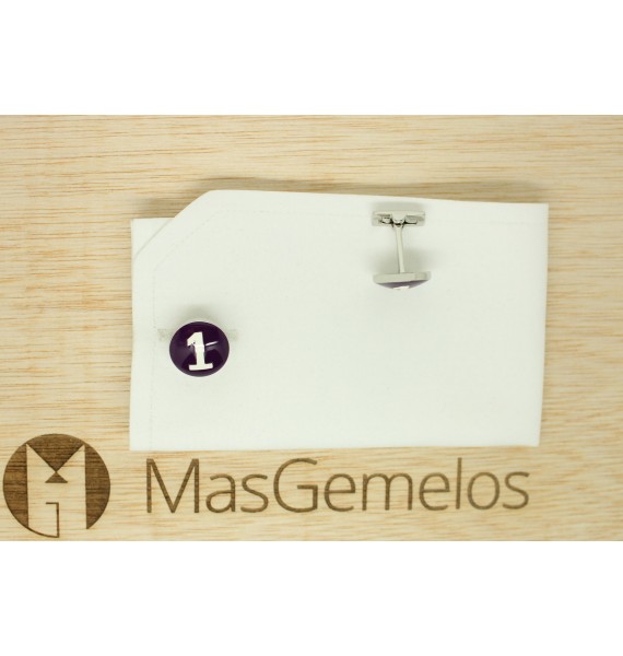 Gemelos camisa Skultuna numero 1 morado