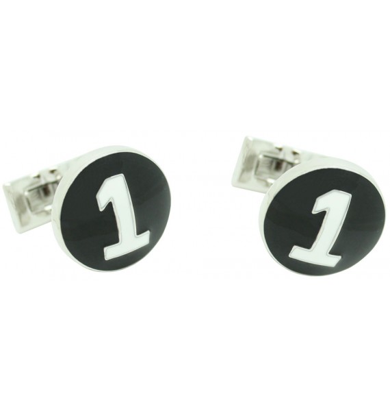 Silver Racer Skultuna Cufflinks - Black