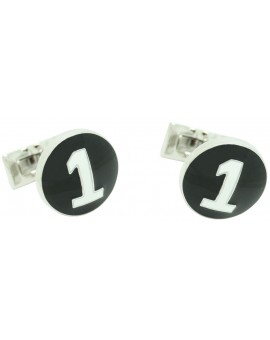 Silver Racer Skultuna Cufflinks - Black