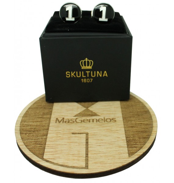 Gemelos personalizado Skultuna racer numero 1 negro