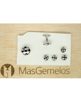 Black Striped Round Smoking Set  2