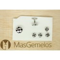 Gemelos Botones Esmoquin Redondo Rayas para camisa 