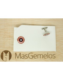 Gemelos camisa capitan america logo esmaltado 