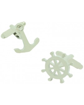  Boat Wheel and Anchor Cufflinks