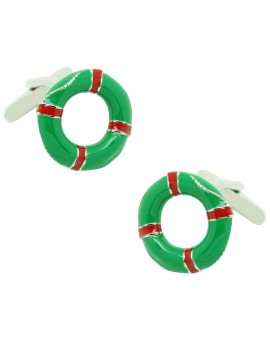 Green Lifebelt Cufflinks 