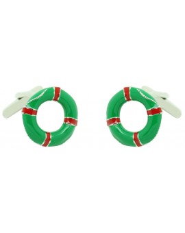 Green Lifebelt Cufflinks 
