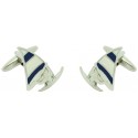Blue Sail Windsurf Cufflinks 