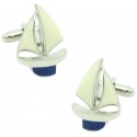 Navy Blue Sailboat Cufflinks 