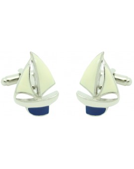 Navy Blue Sailboat Cufflinks  2
