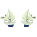 Navy Blue Sailboat Cufflinks 