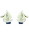 Navy Blue Sailboat Cufflinks 