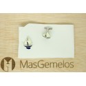 Navy Blue Sailboat Cufflinks 