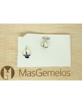 Navy Blue Sailboat Cufflinks 