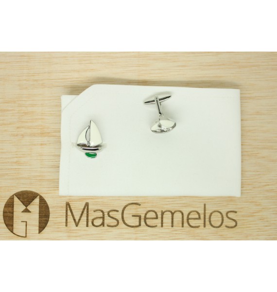 Gemelos de camisa Velero Verde