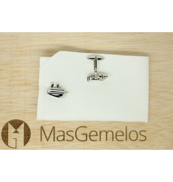 gemelos personalizados forma barco pasajeros 