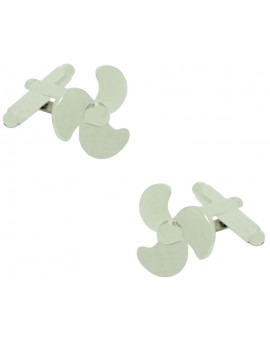 gemelos para camisa helice plateada