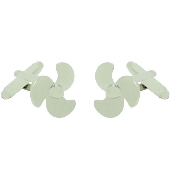 gemelos helice plateado para camisa hombre