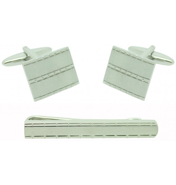 Rectangles Cufflinks and Tie Bar