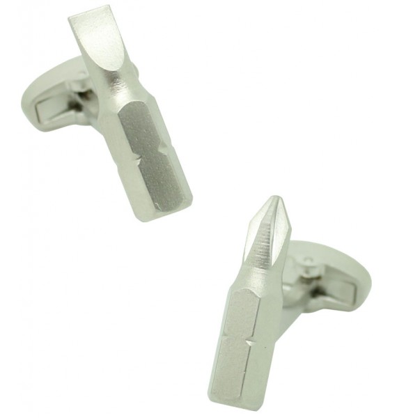 Phillips and Flathead Screwdriver Bit Cufflinks 