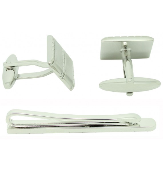 Rectangles Cufflinks and Tie Bar